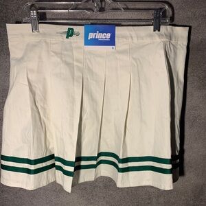 Prince Pickleball Women’s Mid-Rise Striped Pleated Mini Skirt - Cream